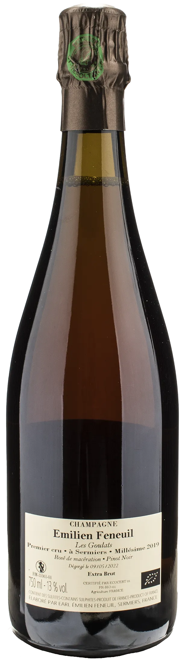 Emilien Feneuil Champagne 1er Cru Rose de Saignee Les Goulats Extra Brut Nature 2019
