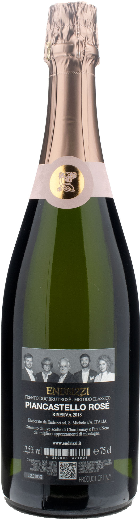 Endrizzi Trento Piancastello Brut Rosé Millesimato Riserva 2018