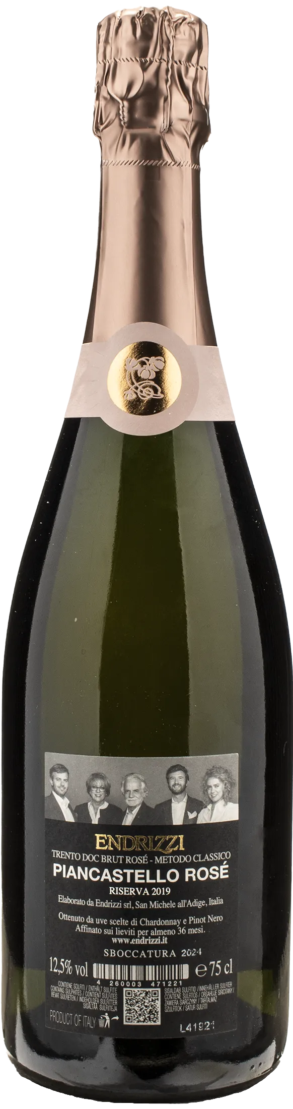 Endrizzi Trento Piancastello Brut Rosè Millesimato Riserva 2019
