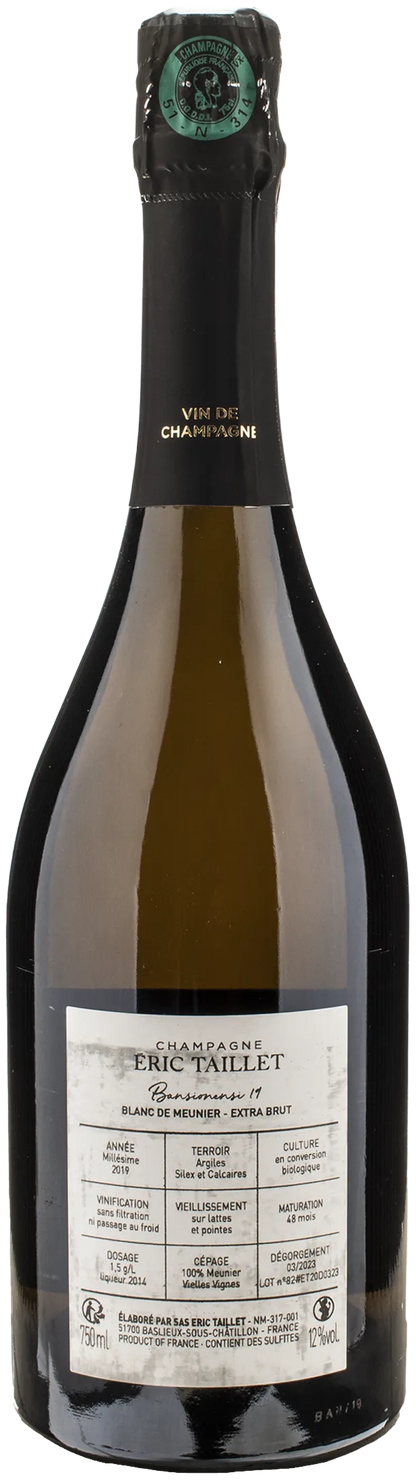 Eric Taillet Champagne Bansionensi Extra Brut 2019