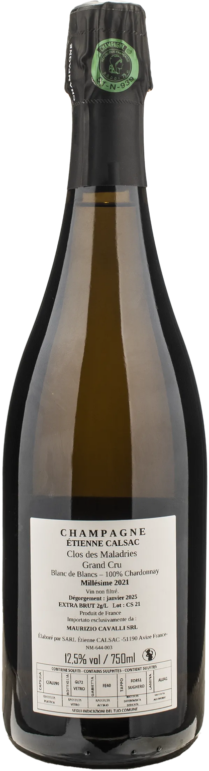 Etienne Calsac Champagne Grand Cru Blanc de Blancs Chardonnay Clos des Maladries 2021
