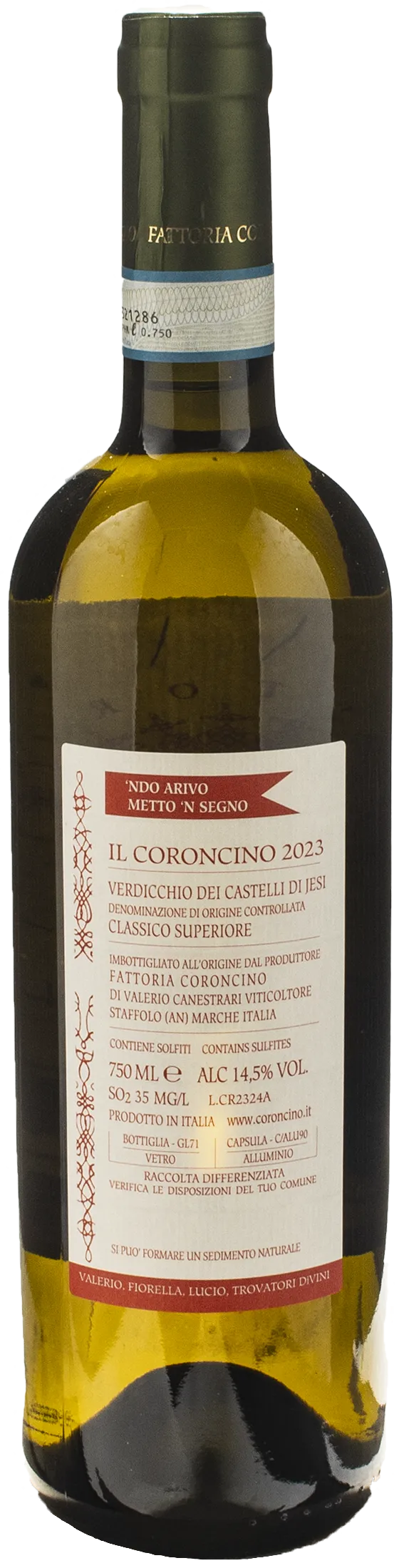 Fattoria Coroncino Verdicchio dei Castelli di Jesi Il Coroncino Classico Superiore 2023