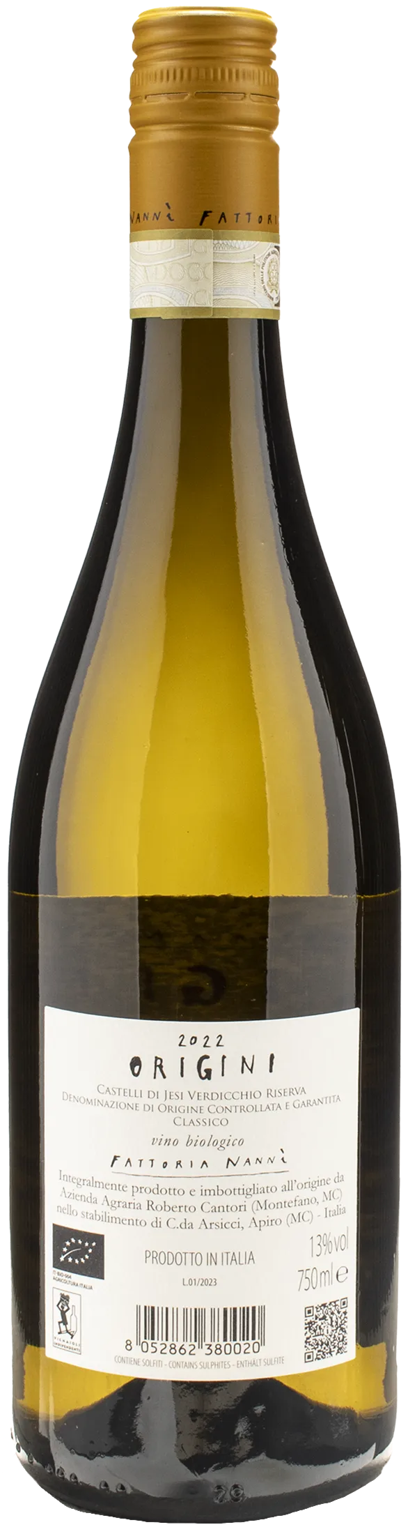 Fattoria Nannì Verdicchio Castelli di Jesi Classico Riserva Origini 2022