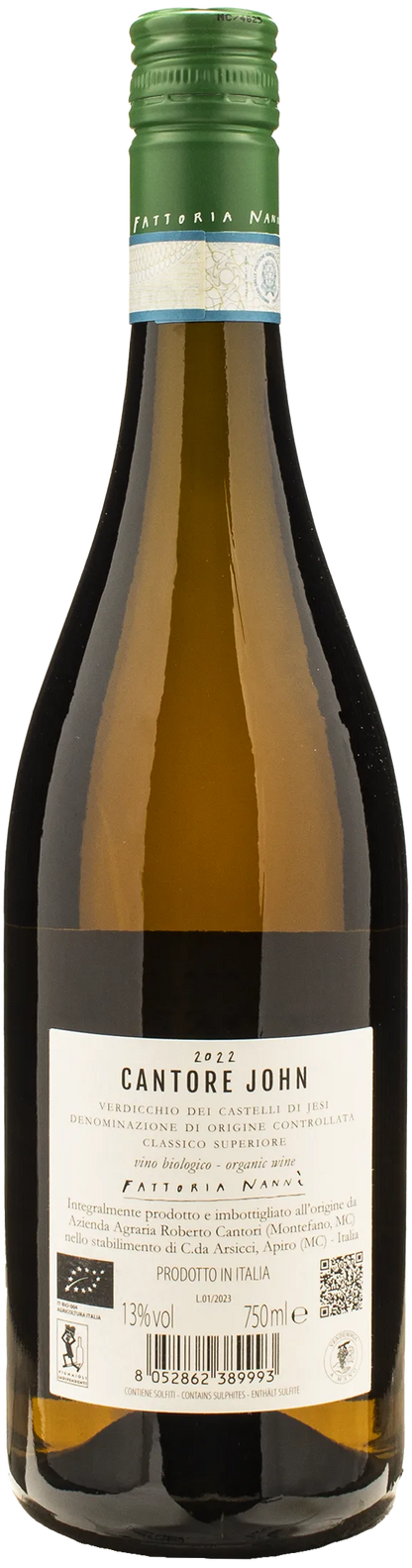 Fattoria Nanni Verdicchio dei Castelli di Jesi Classico Superiore Cantore John 2022