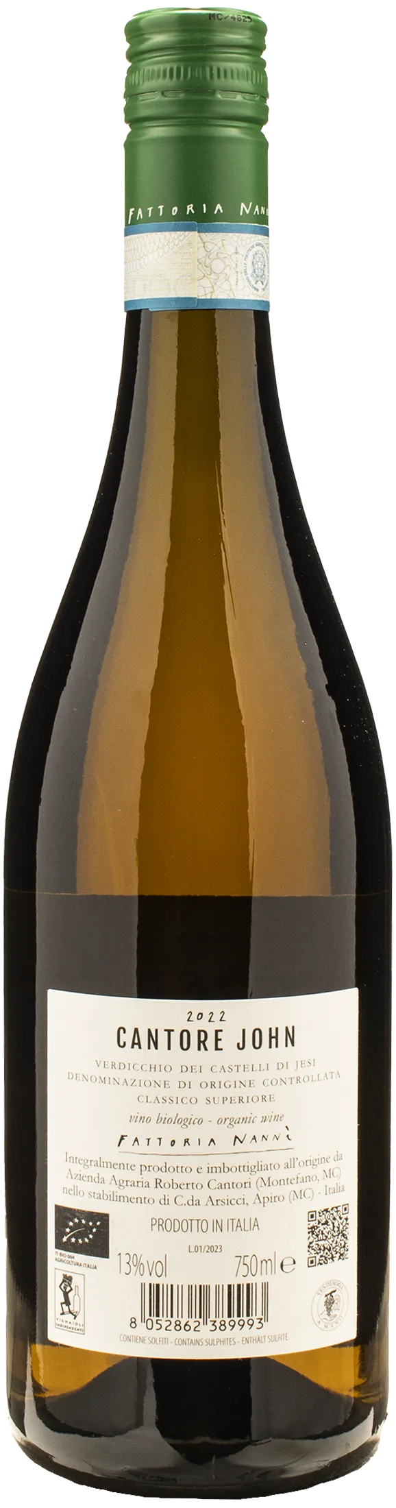 Fattoria Nanni Verdicchio dei Castelli di Jesi Classico Superiore Cantore John 2022