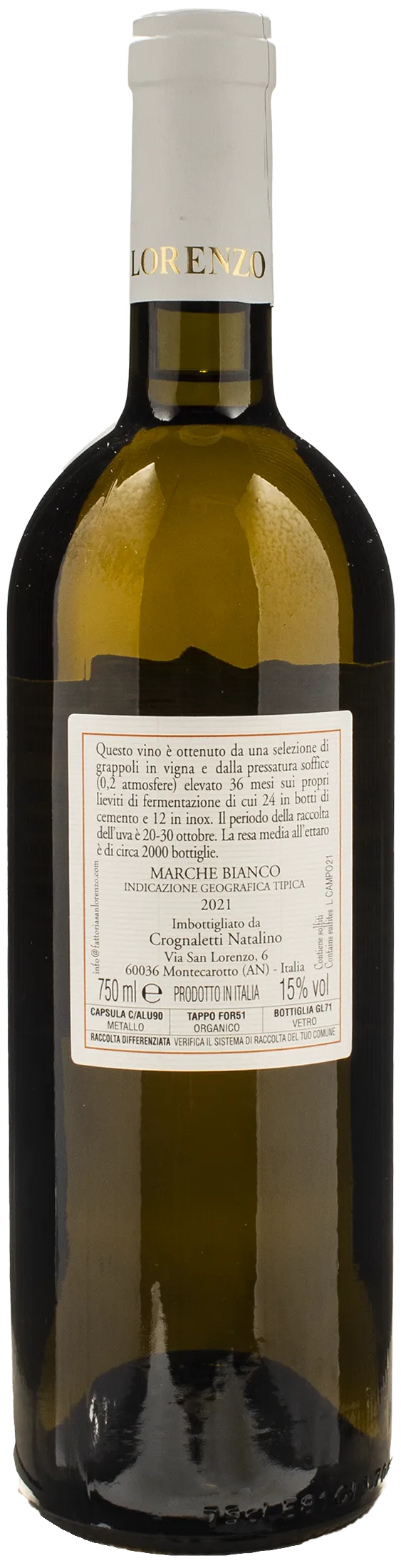 Fattoria San Lorenzo Campo delle Oche Elevato 36 Mesi Sui Propri Lieviti 2021