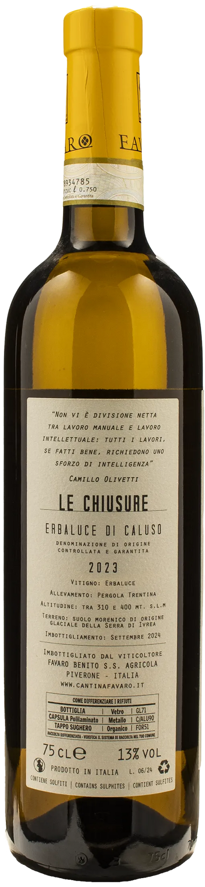 Favaro Erbaluce Di Caluso Le Chiusure 2023