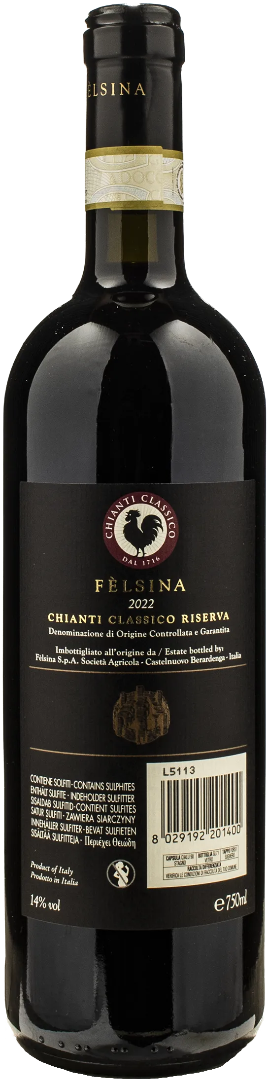 Felsina Chianti Classico Berardenga Riserva 2022