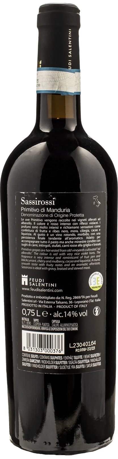 Feudi Salentini Primitivo di Manduria Sassirossi 2022
