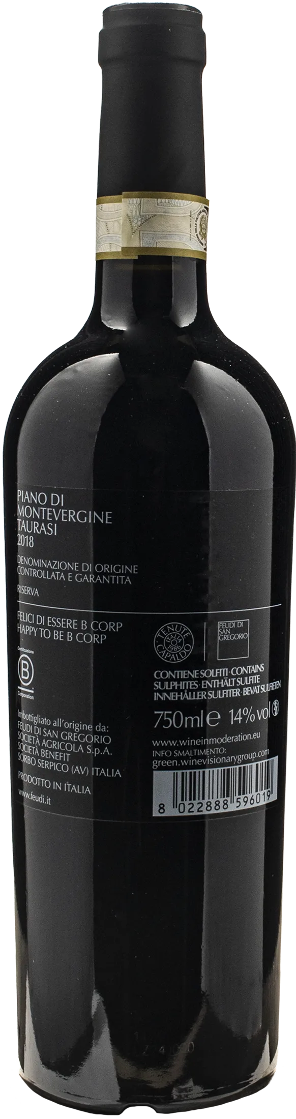 Feudi San Gregorio Taurasi Piano di Montevergine Riserva 2018
