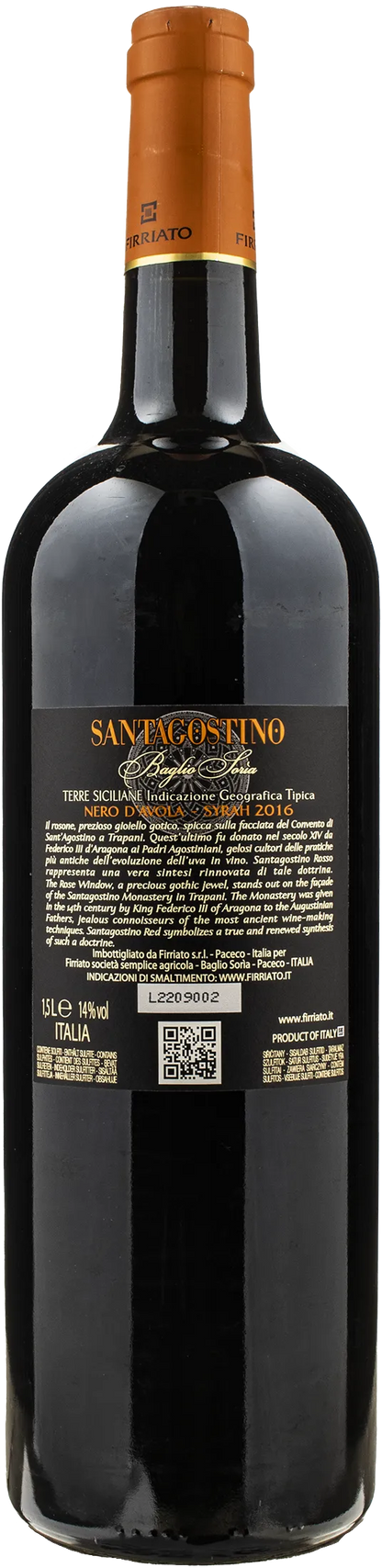 Firriato Santagostino Baglio Soria Syrah e Nero D'Avola Magnum 2016