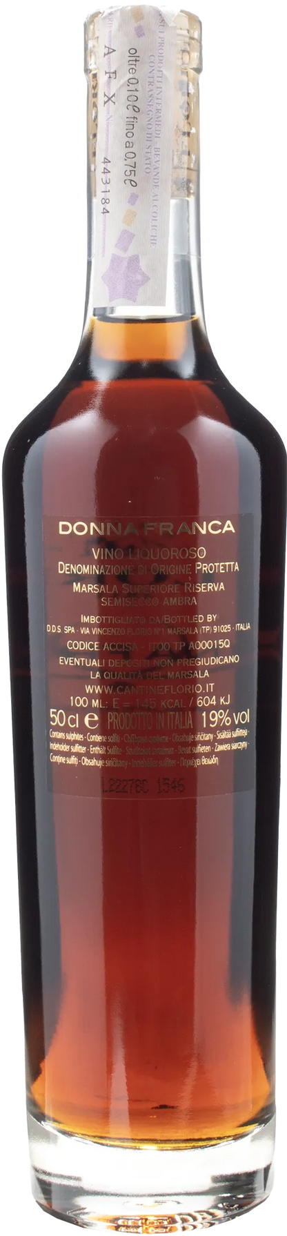 Florio Donna Franca Vino Liquoroso Marsala Superiore Riserva Semisecco Ambra 0.5L