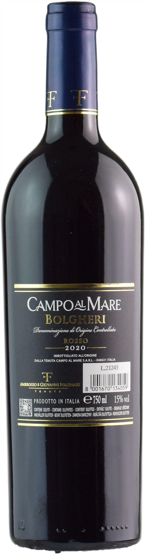 Tenute Folonari Bolgheri Rosso Campo al Mare 2020