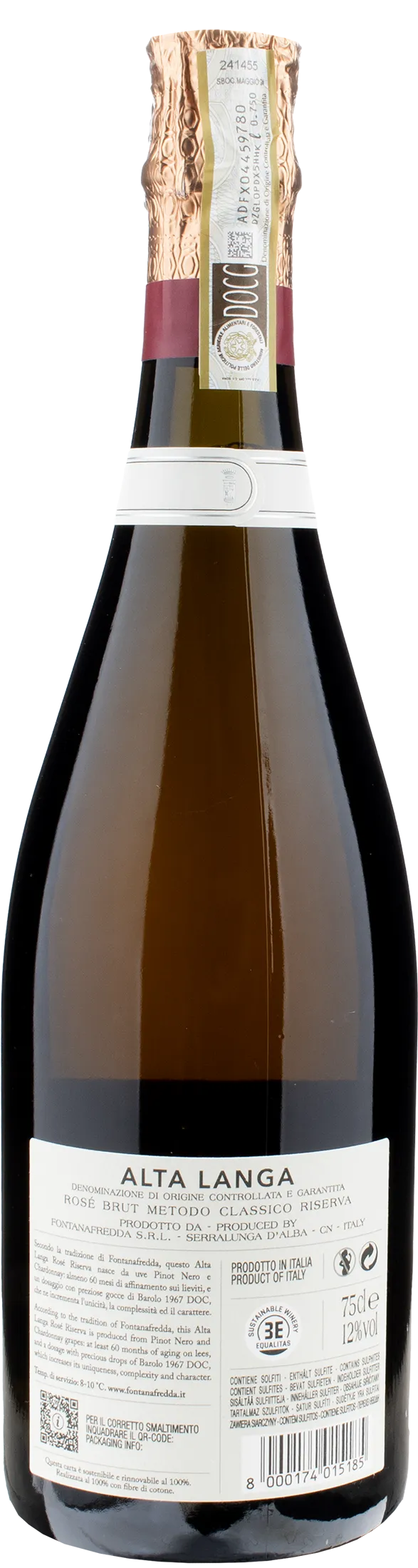Fontanafredda Alta Langa Riserva Contessa Rosé Brut 60 Mesi 2018