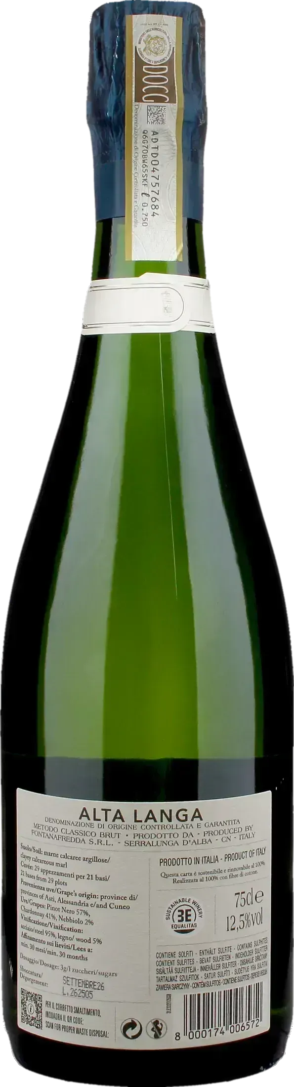 Fontanafredda Alta Langa Limited Edition Brut 30 Mesi 2022