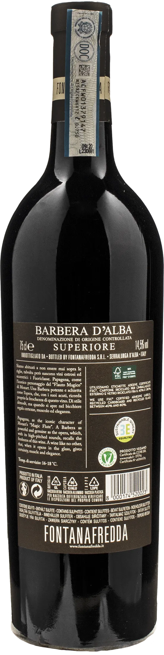 Fontanafredda Barbera d'Alba Superiore Papagena 2021
