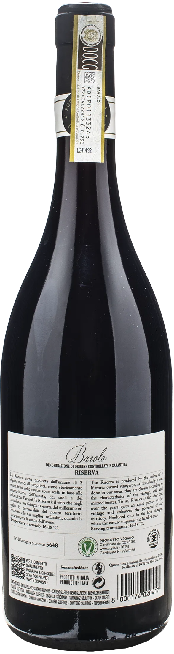 Fontanafredda Barolo Riserva 2019