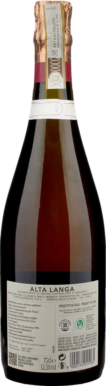 Fontanafredda Contessa Rosa Alta Langa Brut Rosè Riserva 60 Mesi 2020