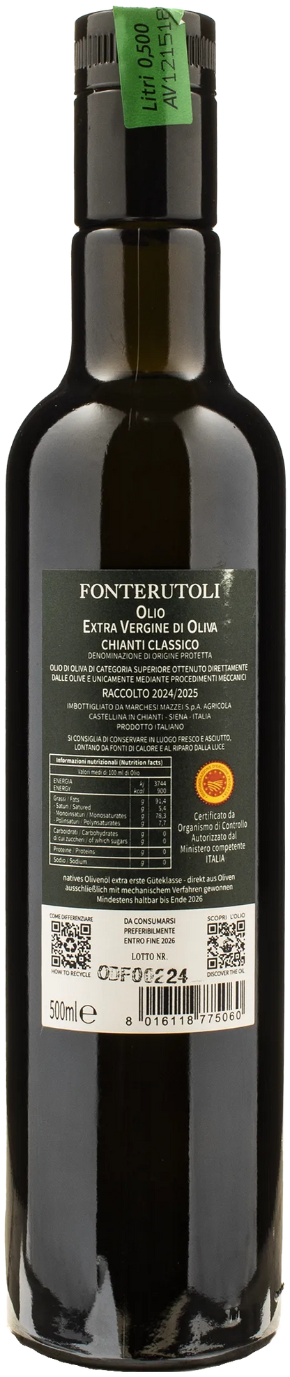 Fonterutoli Olio Extra Vergine d'Oliva Chianti Classico 0.5L 2024