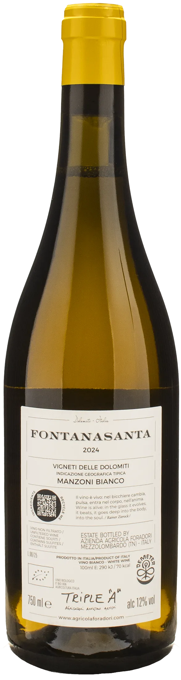 Foradori Fontanasanta Manzoni Bianco 2024