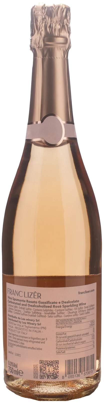 Franc Lizer Spumante Rosè Zero Alcol