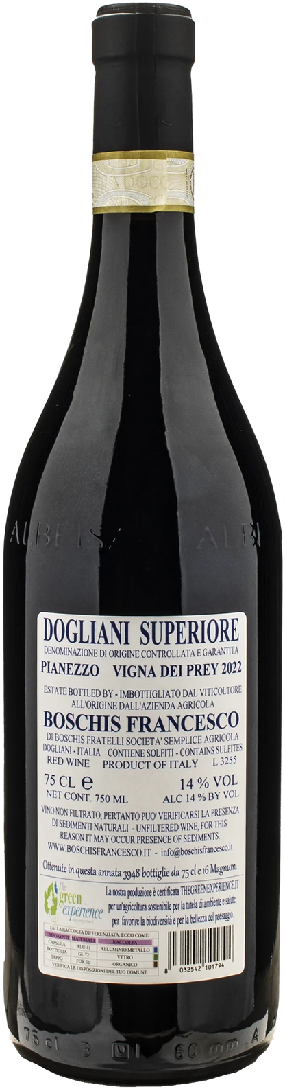 Francesco Boschis Dogliani Superiore Pianezzo Vigna dei Prey 2022
