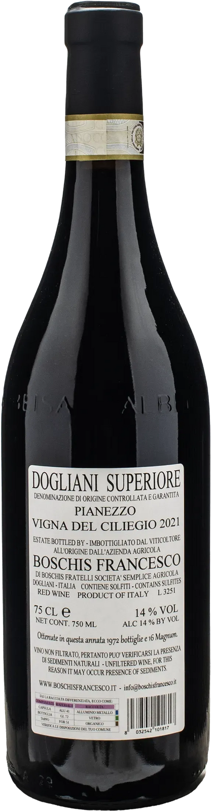 Francesco Boschis Dogliani Superiore Pianezzo Vigna del Ciliegio 2021