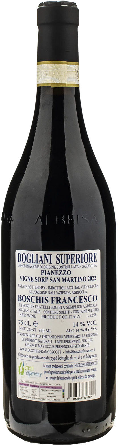 Francesco Boschis Dogliani Superiore Pianezzo Vigne Sori San Martino 2022