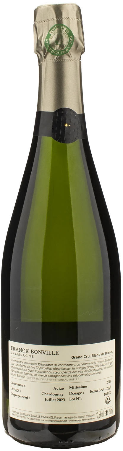 Franck Bonville Champagne Grand Cru Blanc de Blancs Extra Brut Millesime 2016