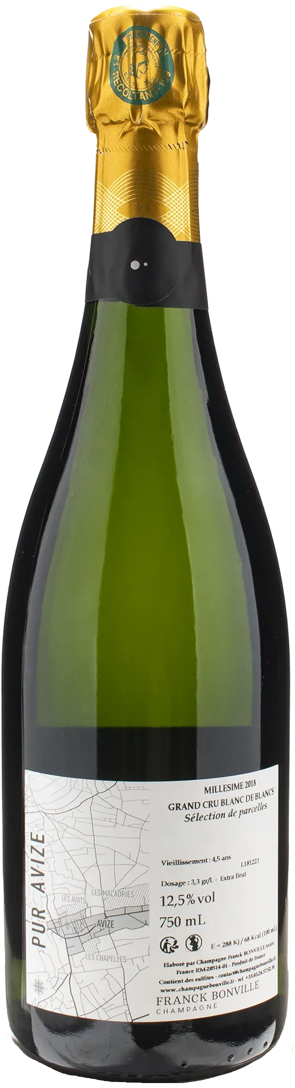 Franck Bonville Champagne Grand Cru Blanc de Blancs Pur Avize Extra Brut 2018