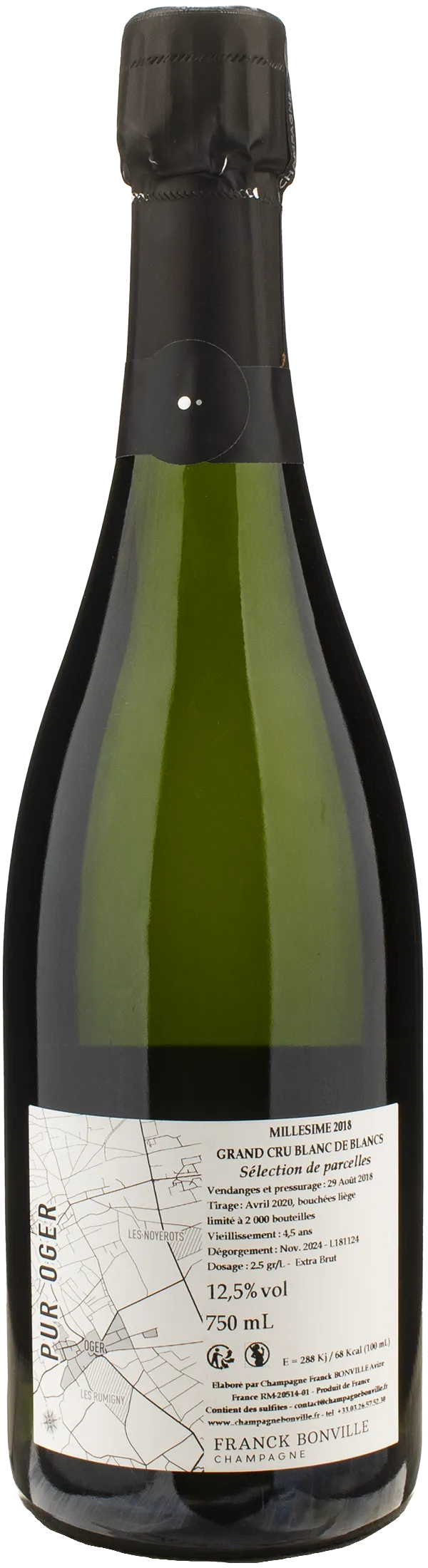 Franck Bonville Champagne Grand Cru Blanc de Blancs Pur Oger Extra Brut 2018