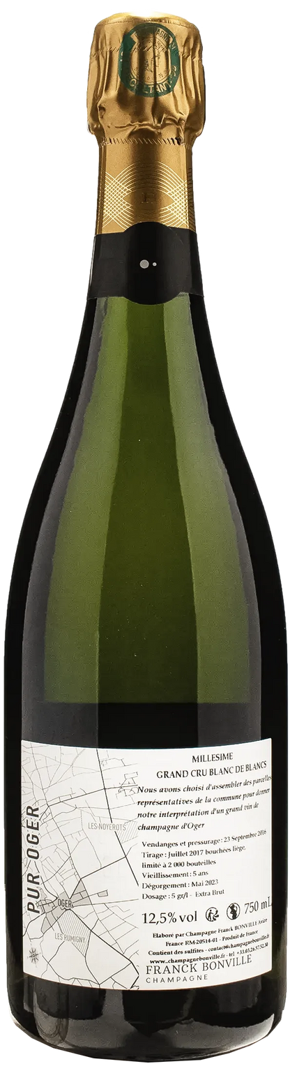 Franck Bonville Champagne Grand Cru Blanc de Blancs Pur Oger Extra Brut Millesime 2018
