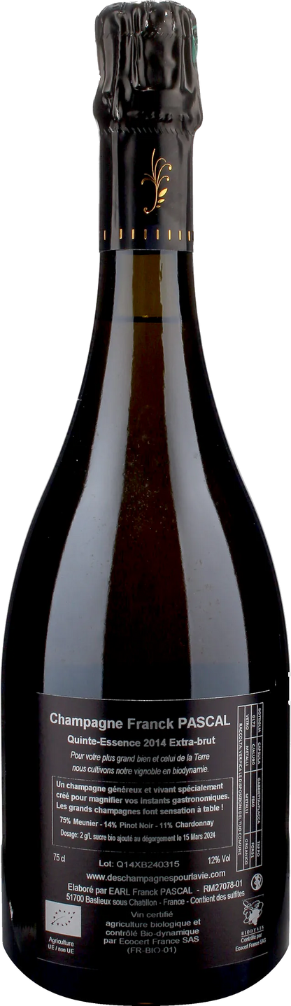 Franck Pascal Champagne Quinte Essence Extra Brut 2014