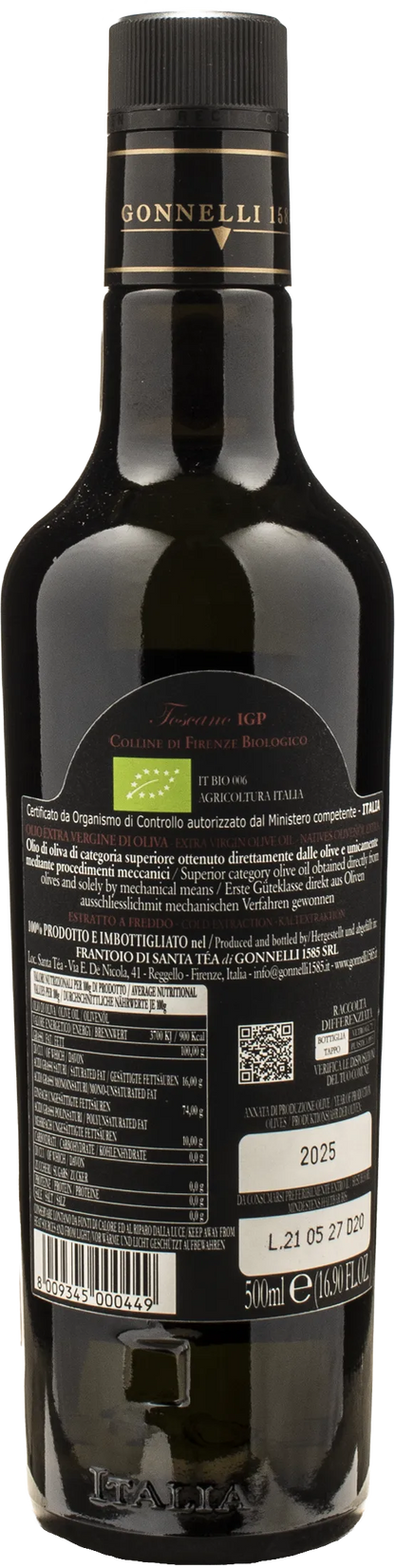 Frantoio di Santa Tea Olio Extra Vergine di Oliva Colline di Firenze 0.5L 2025