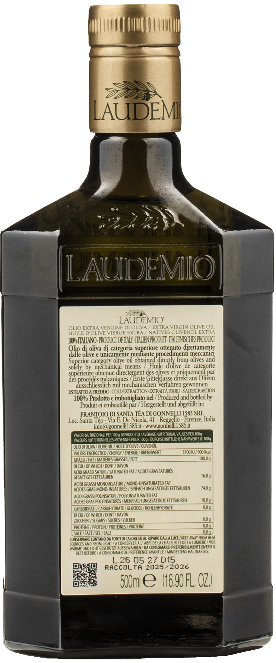 Frantoio di Santa Tea Olio Extra Vergine di Oliva Laudemio 0.5L 2025