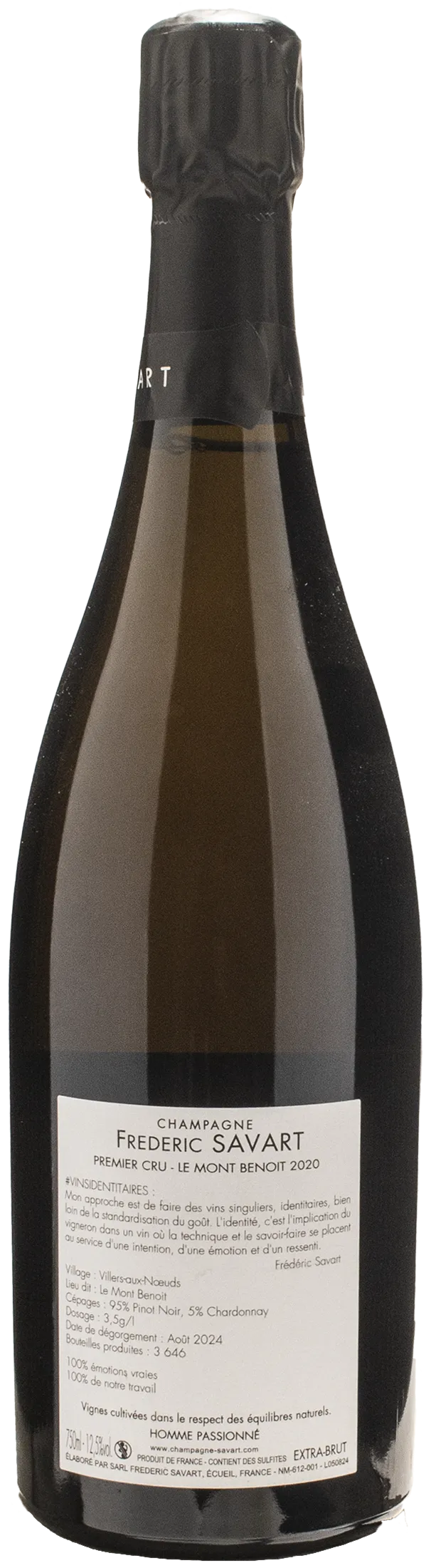 Frederic Savart Champagne Premier Cru Le Mont Benoit Villers Aux Noeuds Extra Brut 2020