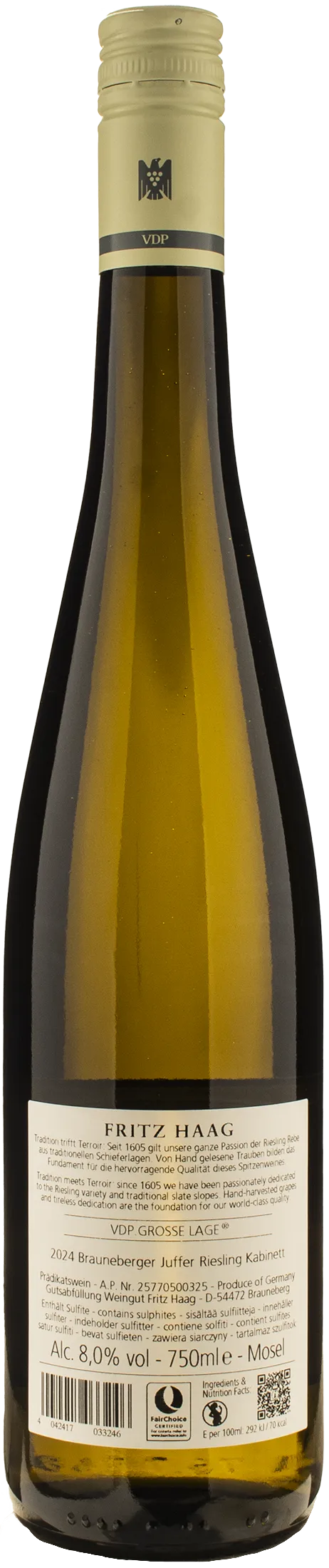 Fritz Haag Brauneberger Juffer Kabinett Riesling 2024