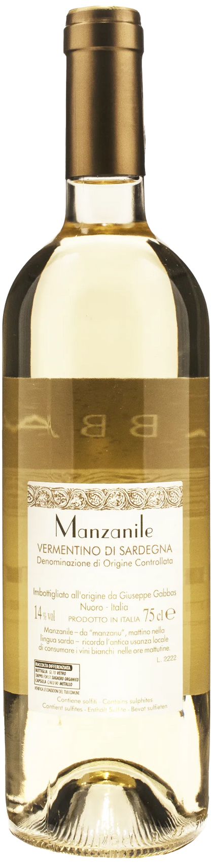 Gabbas Vermentino di Sardegna Manzanile 2022