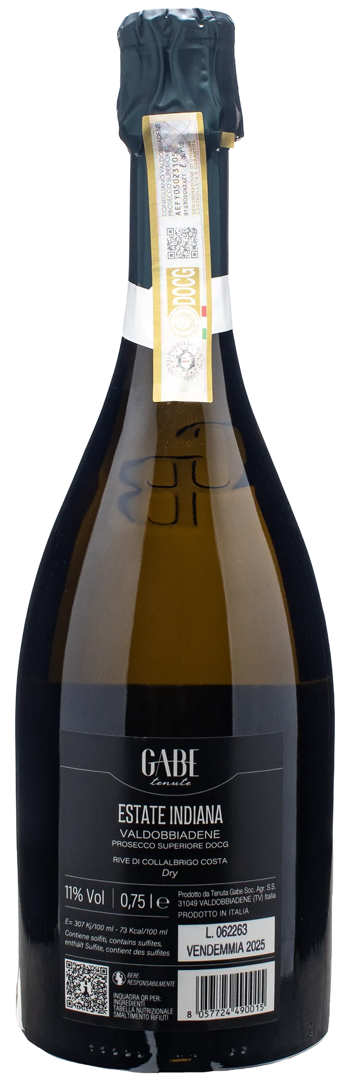 Gabe Conegliano Valdobbiadene Prosecco Superiore Dry Estate Indiana 2025