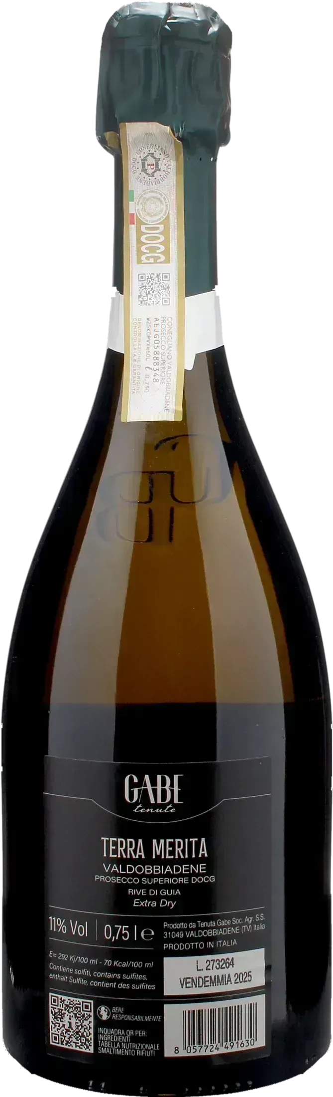 Gabe Conegliano Valdobbiadene Rive di Guia Terra Merita Extra Dry 2025
