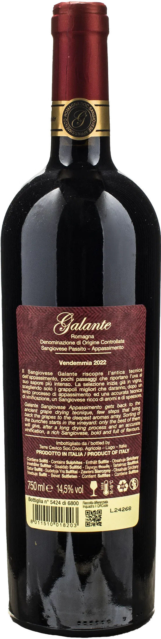 Galante Romagna Sangiovese Appassimento 2022