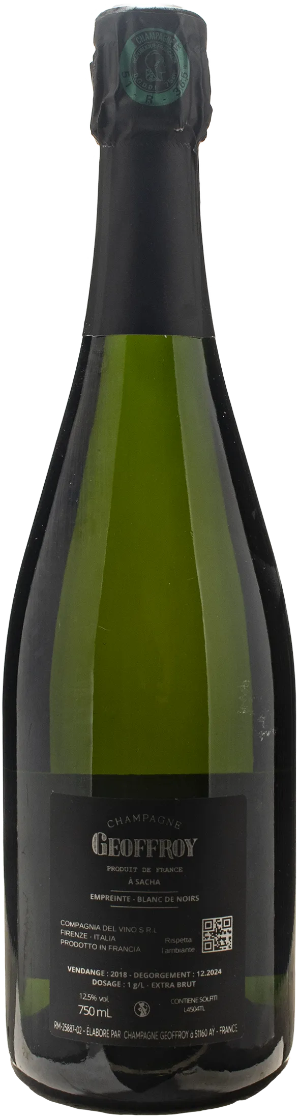 Geoffroy Champagne 1er Cru Blanc de Noirs Empreinte Extra Brut 2018