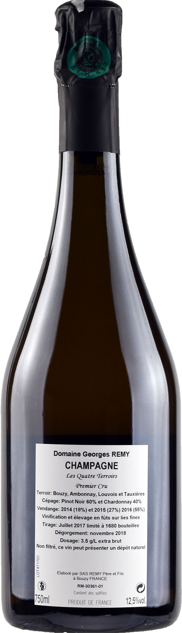 Georges Remy Champagne 1er Cru Les 4 Terroirs n°21 Brut Nature