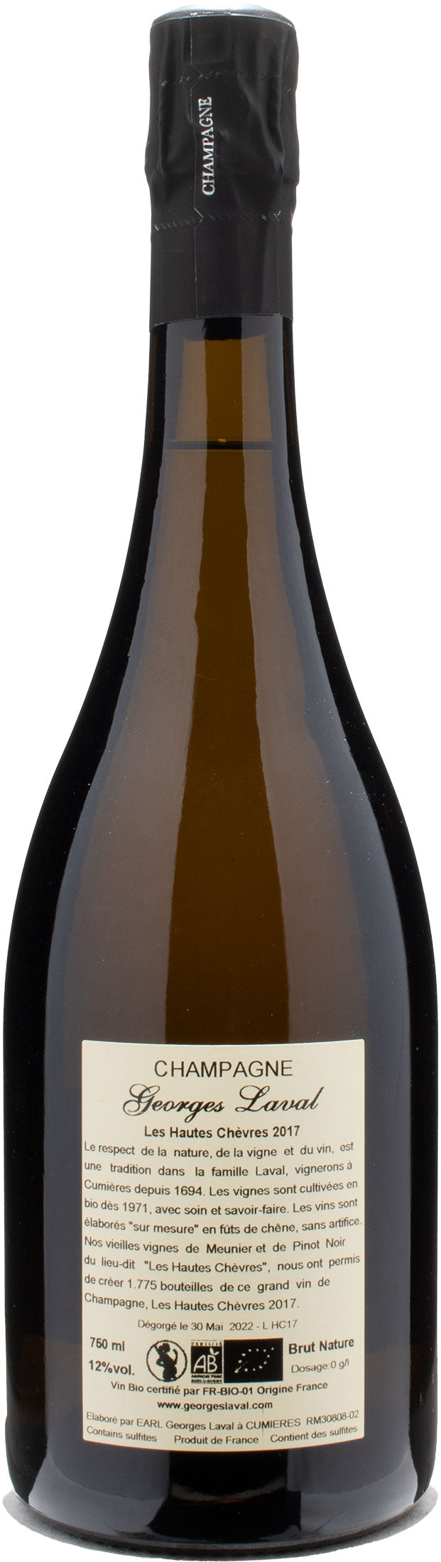 Georges Laval Champagne 1er Cru Les Hautes Chèvres Cumières Brut Nature 2017