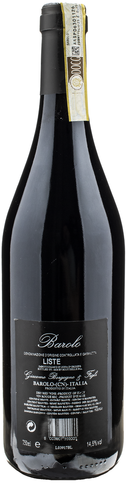 Giacomo Borgogno Barolo Liste 2012