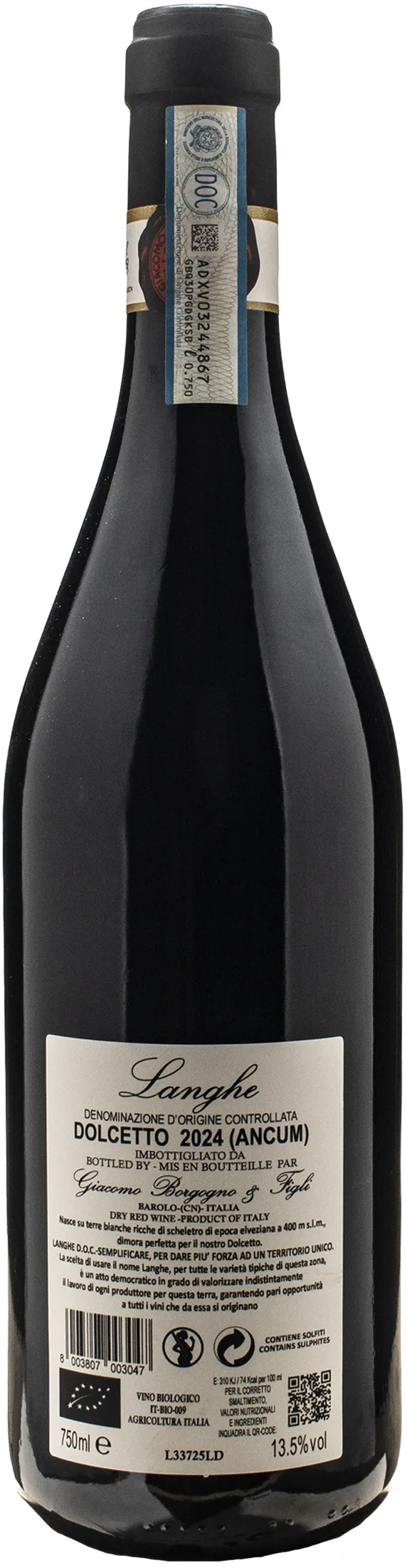 Giacomo Borgogno Langhe Dolcetto Ancum 2024