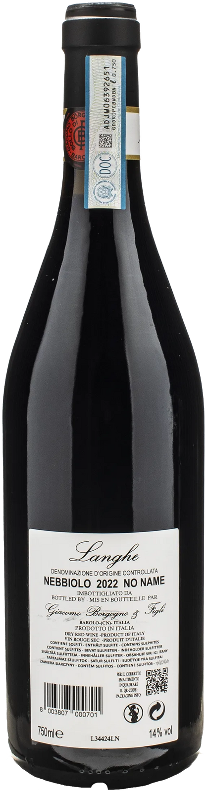 Giacomo Borgogno No Name Langhe Nebbiolo 2022