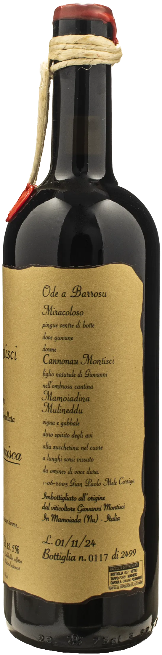 Giovanni Montisci Cannonau Riserva Franzisca 2022