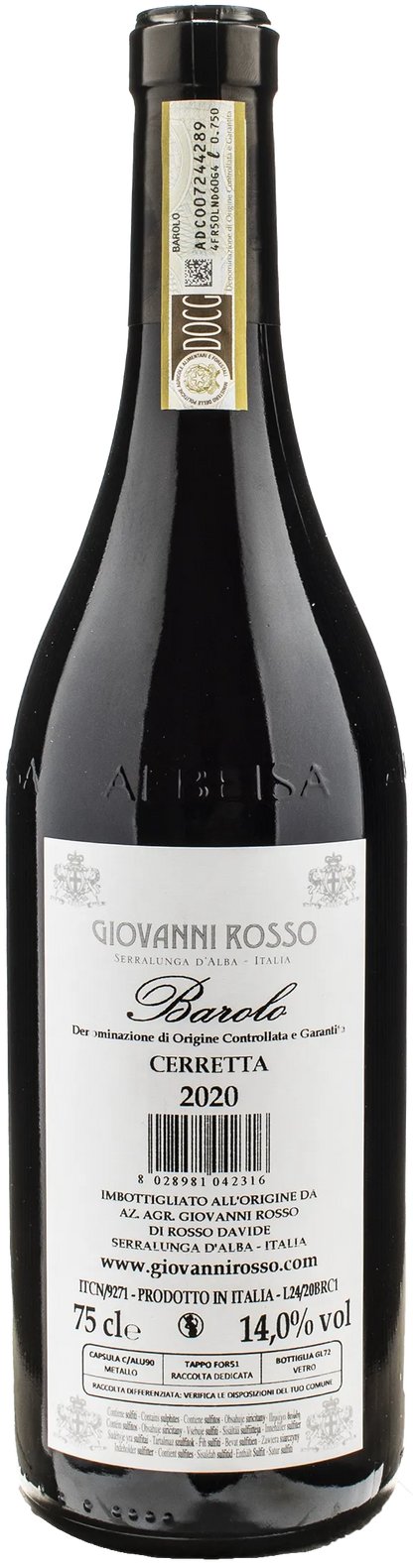 Giovanni Rosso Barolo Cerretta 2020