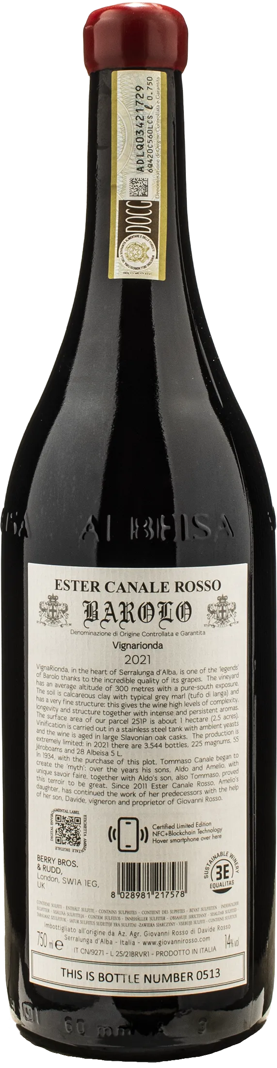 Giovanni Rosso Barolo Vigna Rionda Ester Canale Rosso 2021